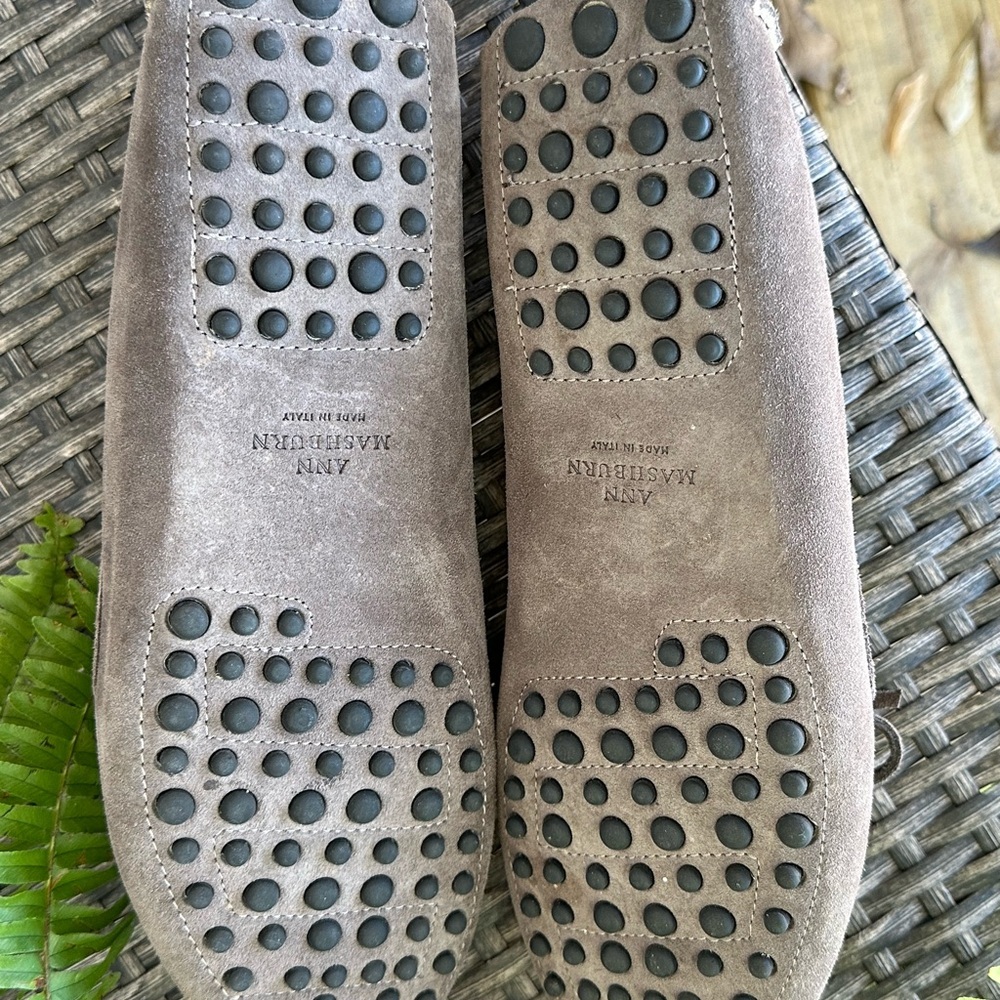 ANN MASHBURN Taupe Suede Loafers - Picture 4 of 5